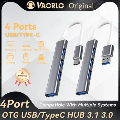 4포트 USB 허브 TYPE C 허브 USB C 도킹 스테이션 USB 3.0 어댑터 OTG 어댑터 5G 고속 Huawei, Xiaomi, Macbook Pro 13 15 Air Pro PC 노트북 액세서리용